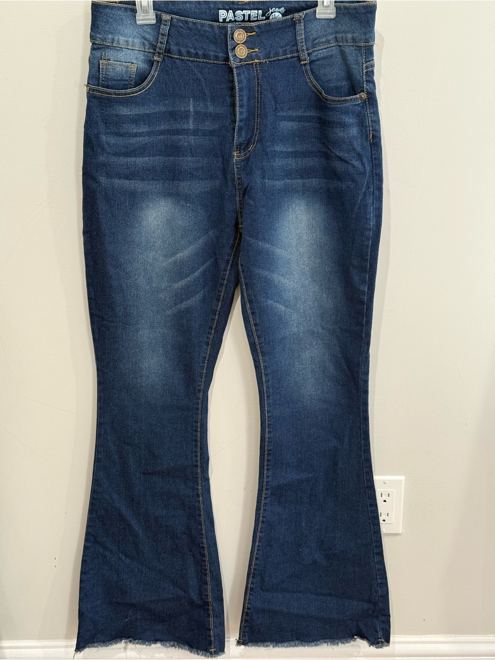Pastels Jeans 15/16 Women's Dark Blue Flared Jeans w Fringe 646